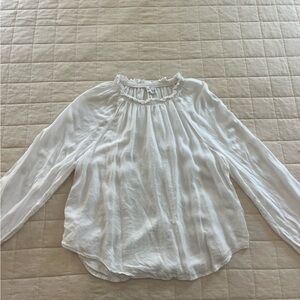 Bella Dahl White Elastic-Waist Blouse
